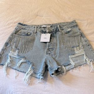 BNWT Distressed Denim Shorts